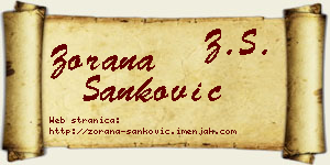 Zorana Sanković vizit kartica